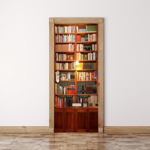 3D Дверь Стена Стикер Наклейка DIY Окна Искусства Декоративная Роспись Плакат Книжная Полка