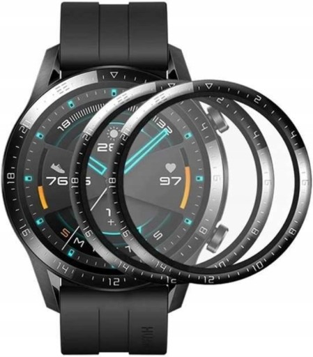 2x ПОЛНЫХ 3D ГИБРИДНЫХ СТЕКЛА ДЛЯ HUAWEI WATCH GT 2 46MM + УСТАНОВОЧНЫЙ КОМПЛЕКТ