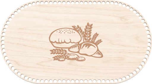 DUŻE DNO DO KOSZYKA 25x45 CM OWALNE CHLEB PIECZYWO BAZA DO SZYDEŁKOWANIA
