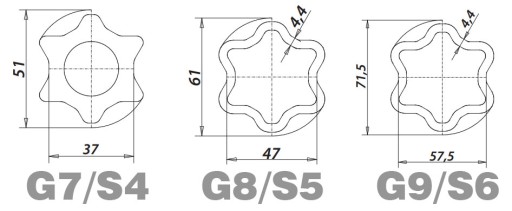 Широкоугольный гомокинетический звездчатый шарнир G7 S4 G8 S5