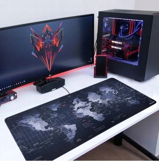 Большой коврик для мыши 80x30 с картой мира, офисная мышь