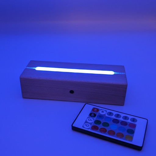 Деревянная подставка LED прямоугольная RGB батарейки