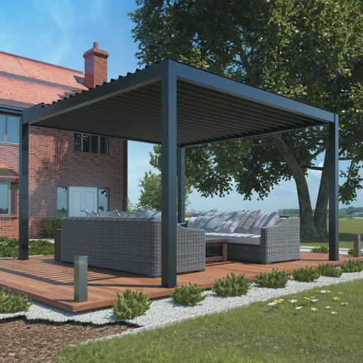 Pergola ogrodowa tarasowa altana aluminiowa 3x4m LED elektryczny dach