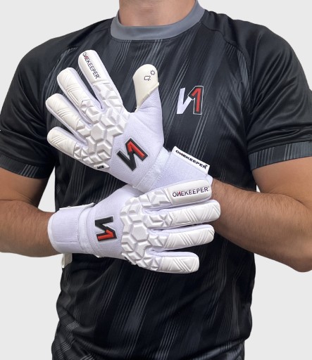 Rękawice Bramkarskie Piłkarskie dla Dzieci Junior Onekeeper Ace White r.5