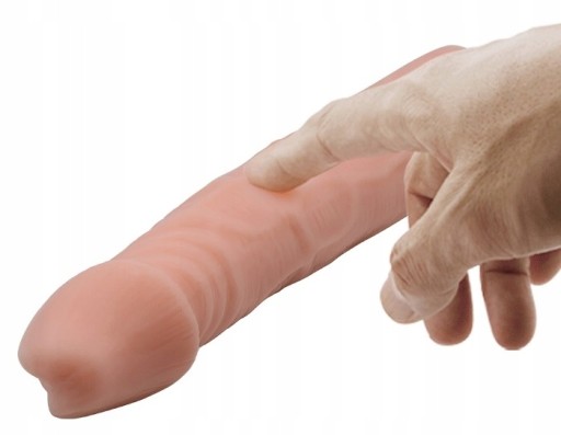 DILDO STRAP-ON PROTEZA PENIS ANAL WAGINA CZŁONEK CIELISTY CYBERSKÓRA 20CM