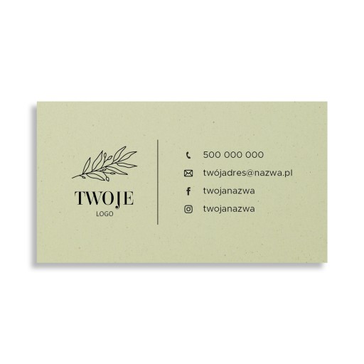 100 szt Eko wizytówki zielone 250g + projekt