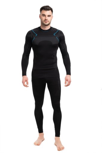 Мужские термолеггинсы на зиму Brubeck Thermo Le11840a-черно-синий xxl