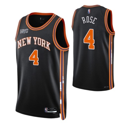 Мужская баскетбольная футболка с горячим тиснением New York Knicks Derrick Rose