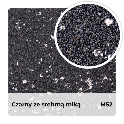 TYNK DEKORACYJNY MOZAIKOWY MOZAIKA TRWAŁY 25KG CZARNY ZE SREBRNĄ MIKĄ M52