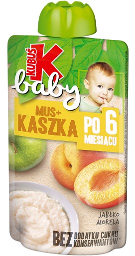 KUBUŚ Детский яблочный мусс Рисовая каша с абрикосами 9х100г