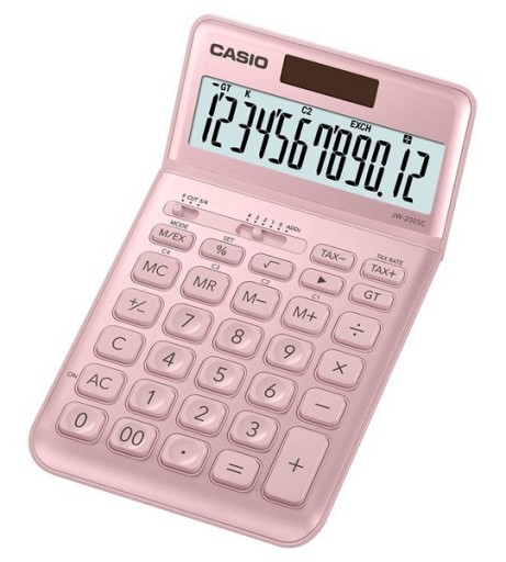 РОЗОВЫЙ ОФИСНЫЙ КАЛЬКУЛЯТОР CASIO JW-200SC-PK TAX