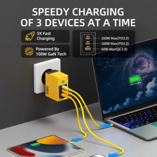 WEKOME WP-U155 Tint Series — 2x USB-C и USB-A сверхбыстрое настенное зарядное устройство