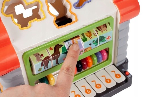 INTERAKTYWNY DOMEK PIANINKO SORTER KLOCKI LICZYDŁO