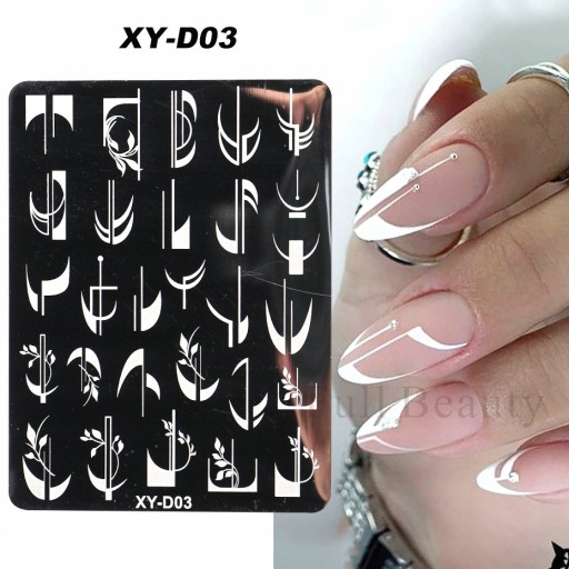 French Nail Art Stamping Plate Geometry Wave