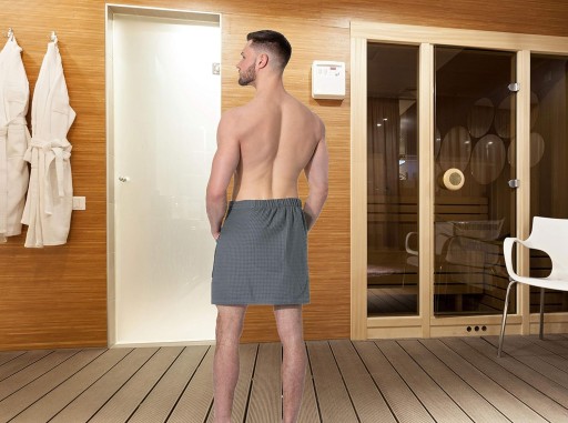 Мужское вафельное полотенце для сауны Kilt, универсальный размер, серое