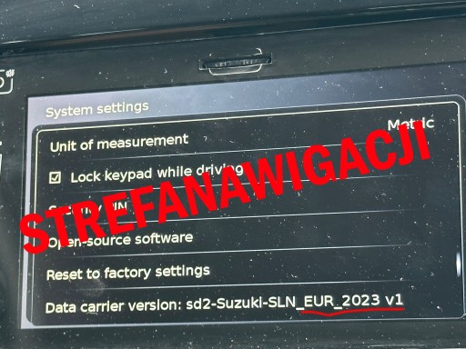 КАРТА SUZUKI SLDA 2023 VITARA IGNIS RADAR
