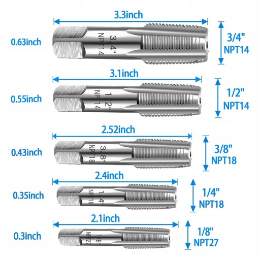 НАРЕЗКА ИЗ СТАЛИ ВЫСОКОЙ ТВЕРДОСТИ NPT 1/8