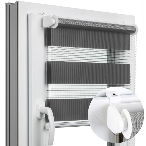 Roleta okienna DZIEŃ NOC z NAPINACZEM 71x150 zebra