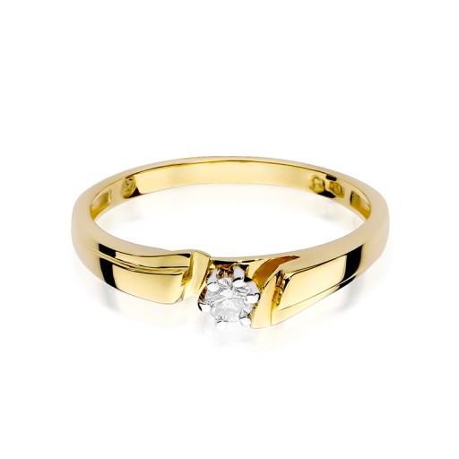 Золотое кольцо с бриллиантами 0,10 CT Pr. 585 R25