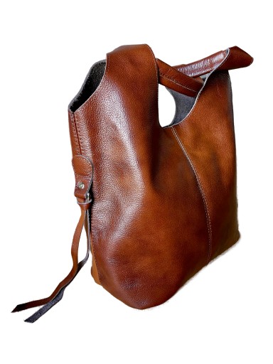 BRĄZOWA TOREBKA SKÓRA NATURALNA SHOPPER A4 torba ze skóry naturalnej