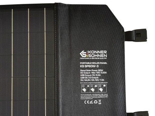 Портативная солнечная панель KS SP60W-3 мощностью 60 Вт