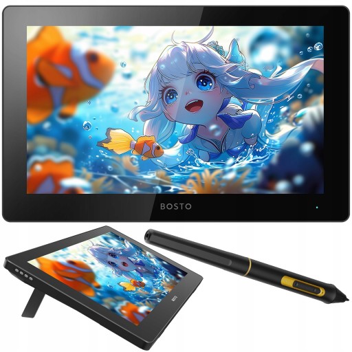 Профессиональный графический планшет BOSTO BT-16UHD с пером 16384 st, 15,6 дюйма, 4K