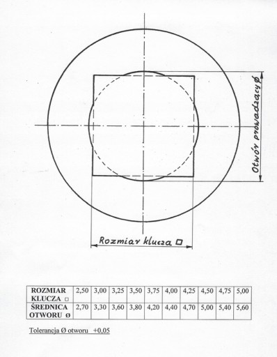Ключ к квадрату механических часов 4,75 мм