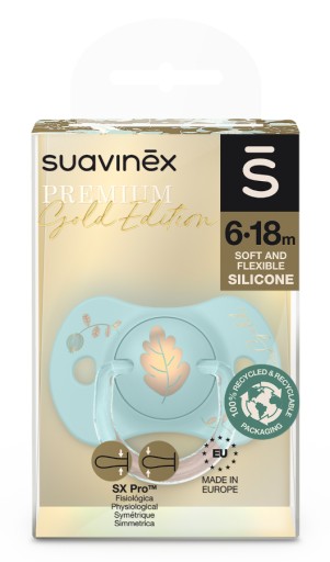 SUAVINEX PHYSIOLOGICAL TACTER SX PRO GOLD EDITION 6-18M СИНИЙ