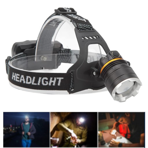 LAMPA CZOŁOWA JASNA LATARKA CZOŁOWA LED IPX6 USB REGULOWANA LAMPA