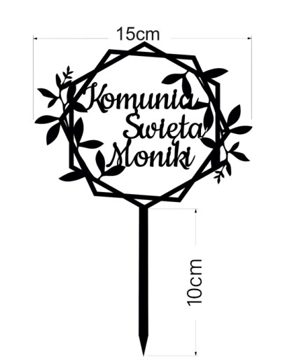 Topper Pierwsza Komunia Święta- drewno TKD-4