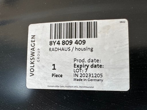 AUDI A3 8Y 8Y4 ВНУТРЕННИЕ КОЛЕСНЫЕ АРКИ 20-> НОВЫЙ ОРИГИНАЛ
