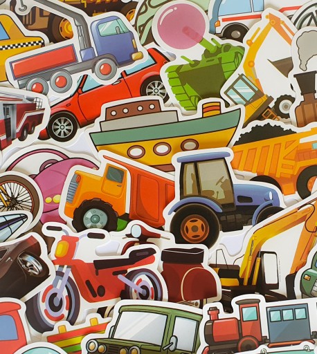 НАБОР ВОДОНЕПРОНИЦАЕМЫХ НАКЛЕЙКОВ MIX VEHICLES 40 шт.