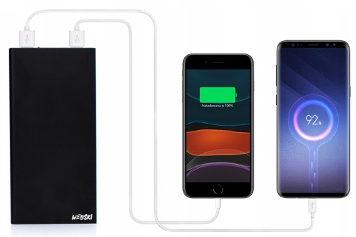 POWER BANK ŁADOWARKA 2,1A 4x KABLE 20000mAh