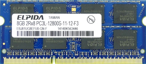 Оперативная память 8 ГБ DDR3 SODIMM PC3L 12800S 1600 МГц