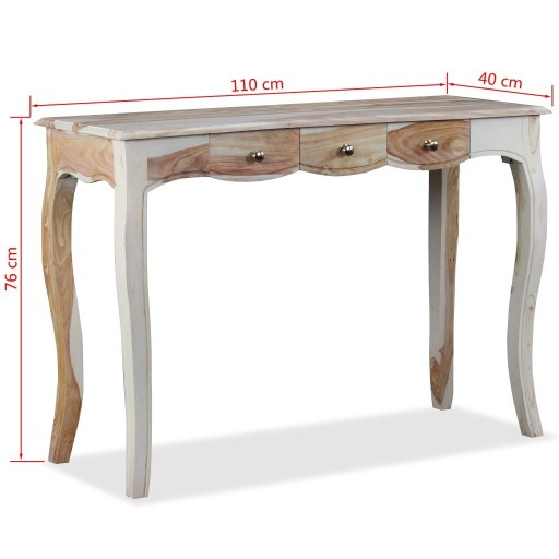 Стол-консоль с 3 ящиками, дерево Шишем, 110x40x76 см