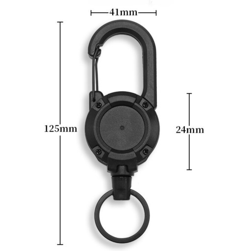 RETRAKTOR HEAVY DUTY стальной трос в свернутом виде для ключей, бейджа, брелка