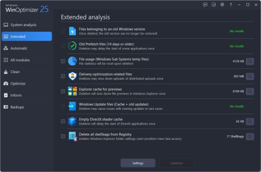 Оптимизатор Windows WinOptimizer 25 Ashampoo