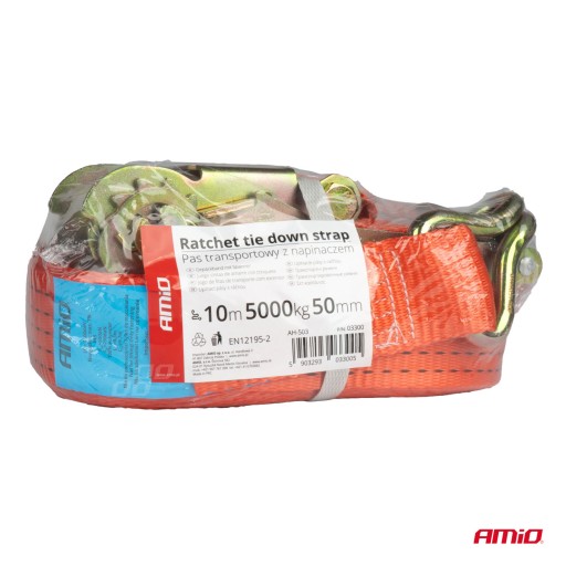 Ремень транспортный с натяжителем 5000кг 50мм 10м AMIO-03300