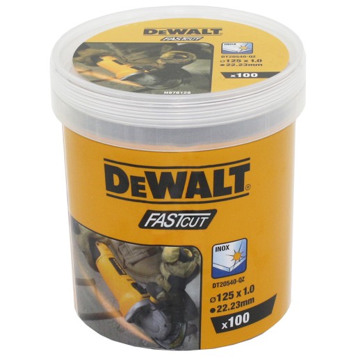 100 дисков 125х1мм по металлу INOX DeWALT DT20540