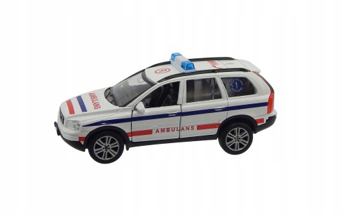 Автомобиль Volvo Emergency Service 14см металл свет звук звук в коробке Цена за штуку