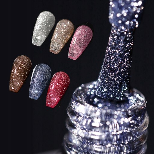 MIZHSE 10ML/7ML Reflective Glitter Gel Nail P