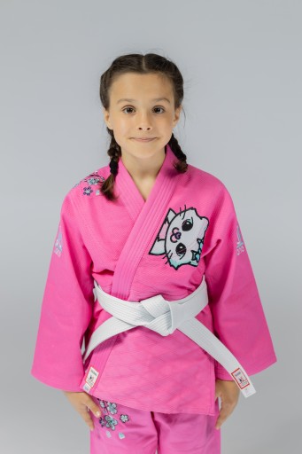 Różowa judoga dla dziewczynki 130cm/350GSM | Worek i pasek GRATIS!!!