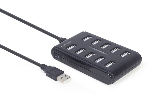10-портовый концентратор USB 2.0 с переключателем Gembird