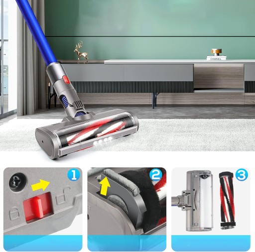 ЗАМЕНА СВЕТОДИОДНЫХ ЩЕТК ТУРБО ДЛЯ DYSON V6 DC58 DC59 DC61 DC62