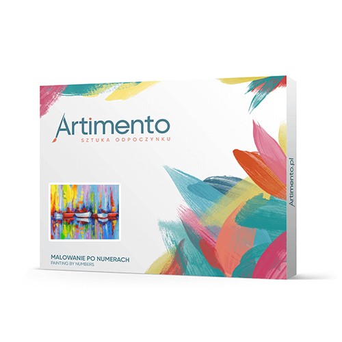 Malowanie po numerach 40x50 na blejtramie ARTIMENTO Barwne żagle
