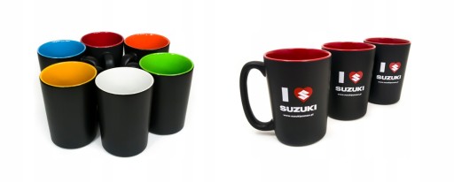 LOLEK BLACK czarny kubek z własnym nadrukiem LOGO
