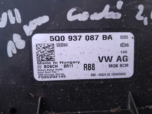 МОДУЛЬ BORDNETZ 5Q0937087BA VW GOLF VII 19R 2.0TDI