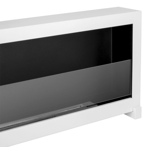 BIOKOMINEK S-Line 3D BOX z SZYBĄ 120 biały STOJĄCY