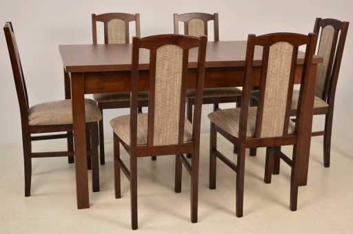 STÓŁ 80x140/180 plus 6 krzeseł MODNY ZESTAW orzech