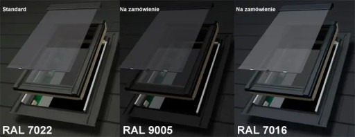 Маркизная штора FAKRO AMZ 94x140, открывание 1%, цвет 092, RAL 7022 кассета